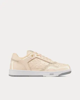 B27 Cream Patent Calfskin and Dior Oblique Gravity Leather Low Top Sneakers