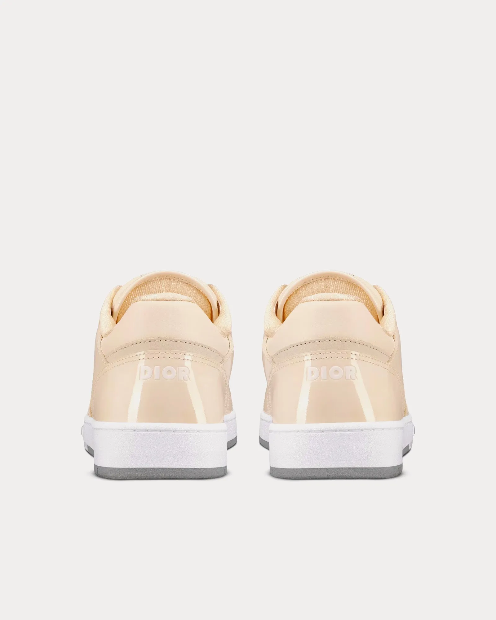 B27 Cream Patent Calfskin and Dior Oblique Gravity Leather Low Top Sneakers