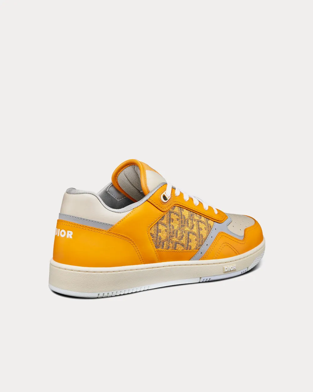 B27 Gold-Tone Smooth Calfskin and Dior Oblique Jacquard Low Top Sneakers