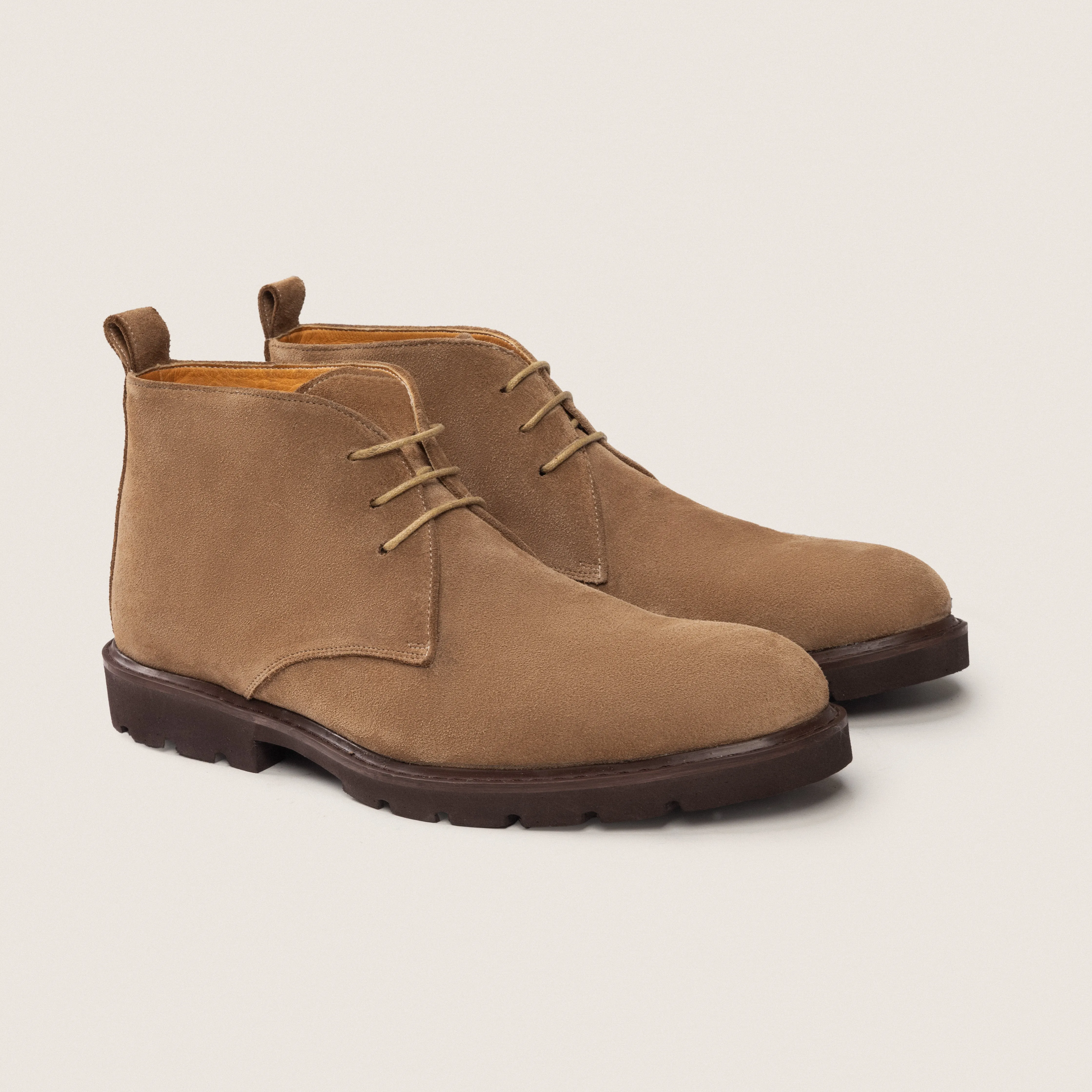 Beige Suede Chakka Boots