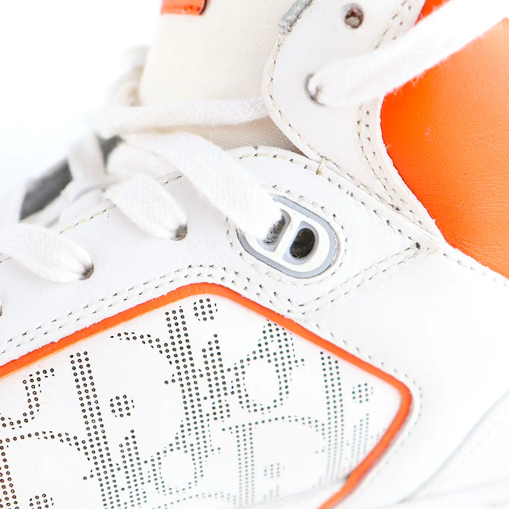 DIOR - Sneakers B27 High en cuir blanc et orange (T43)