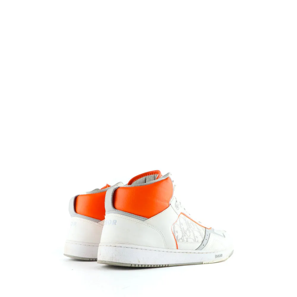 DIOR - Sneakers B27 High en cuir blanc et orange (T43)