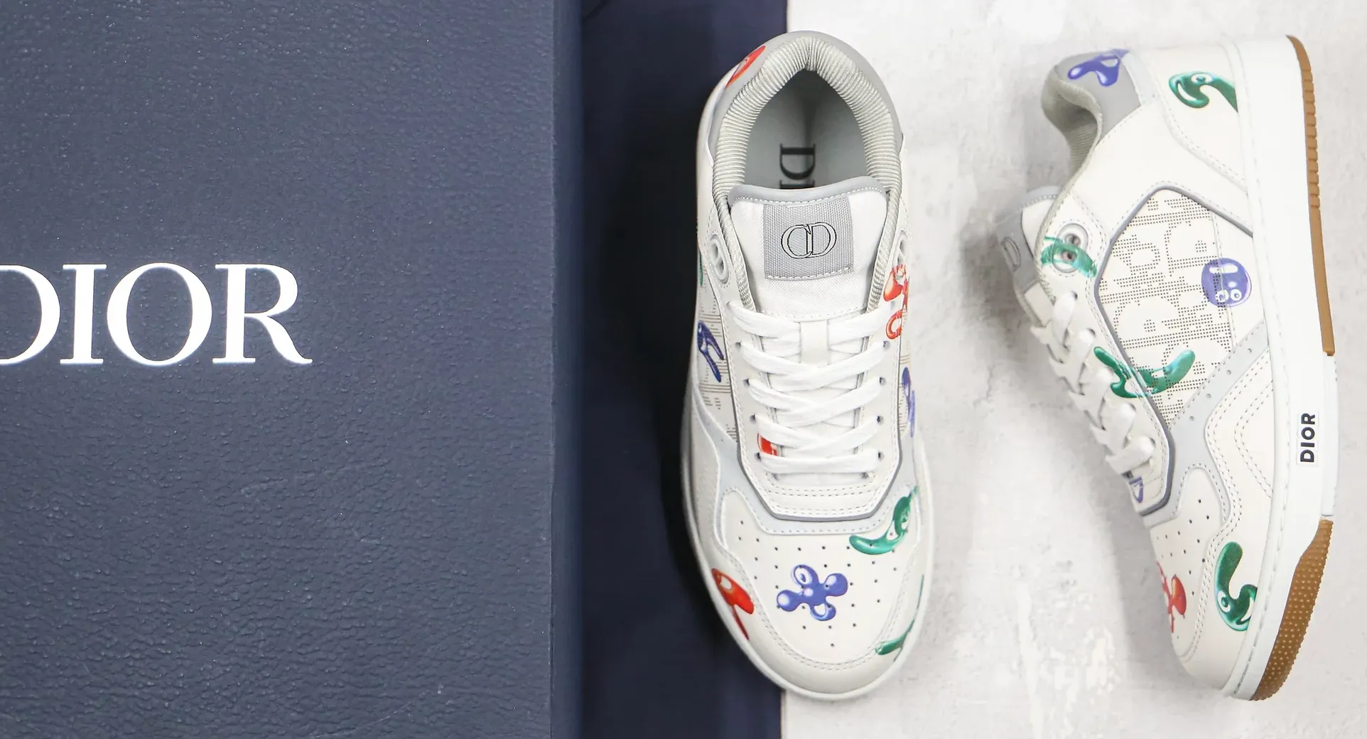 DIOR X Kenny Scharf B27 Oblique Galaxy Graffiti Low-top Sneakers