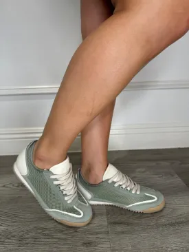 Harper - Breathable Green Mesh Sneakers