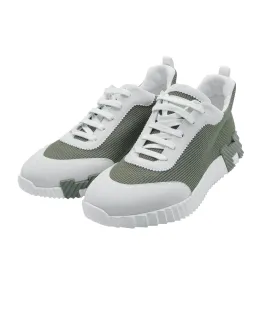 Hermes Bouncing White/Khaki Sneakers 44.5 RJC2469