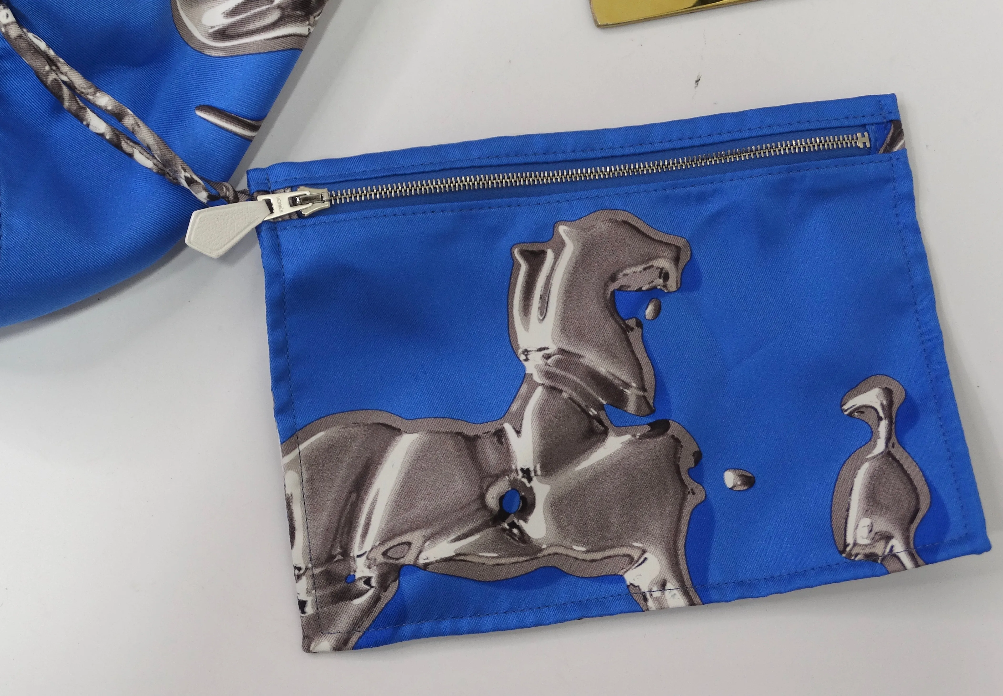 Hermes Silky City Bag Printed Silk and Leather PM