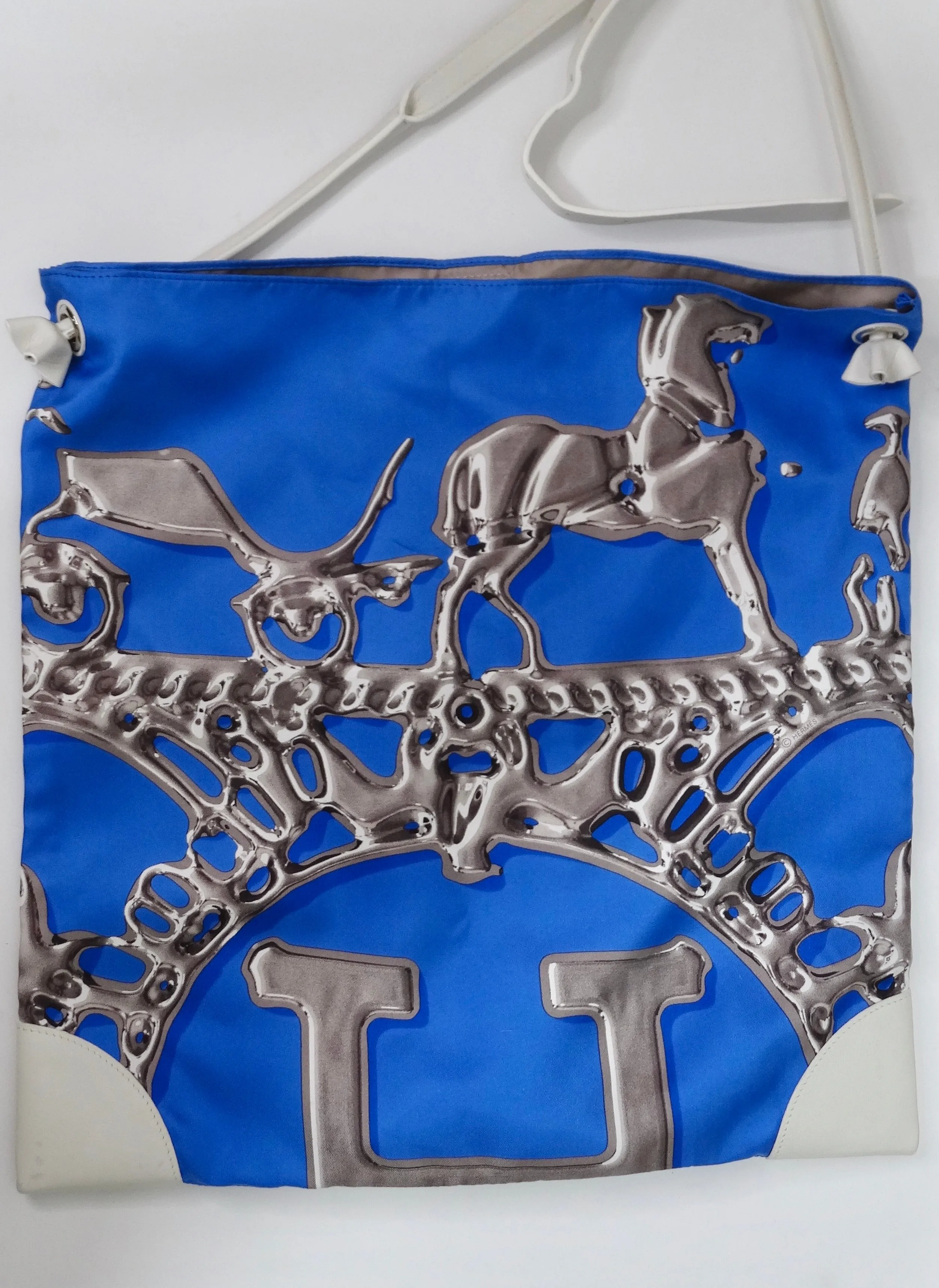 Hermes Silky City Bag Printed Silk and Leather PM
