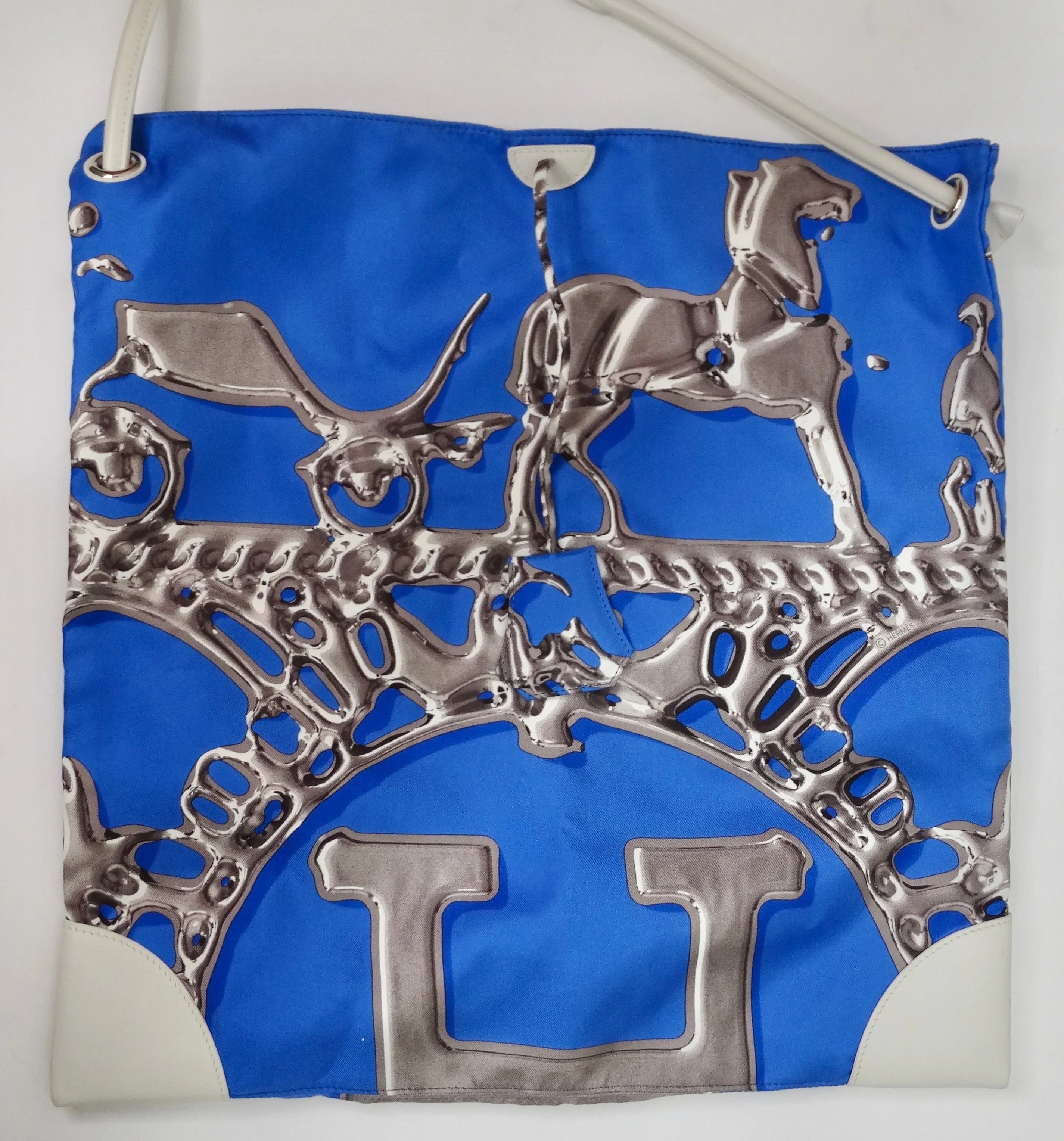 Hermes Silky City Bag Printed Silk and Leather PM