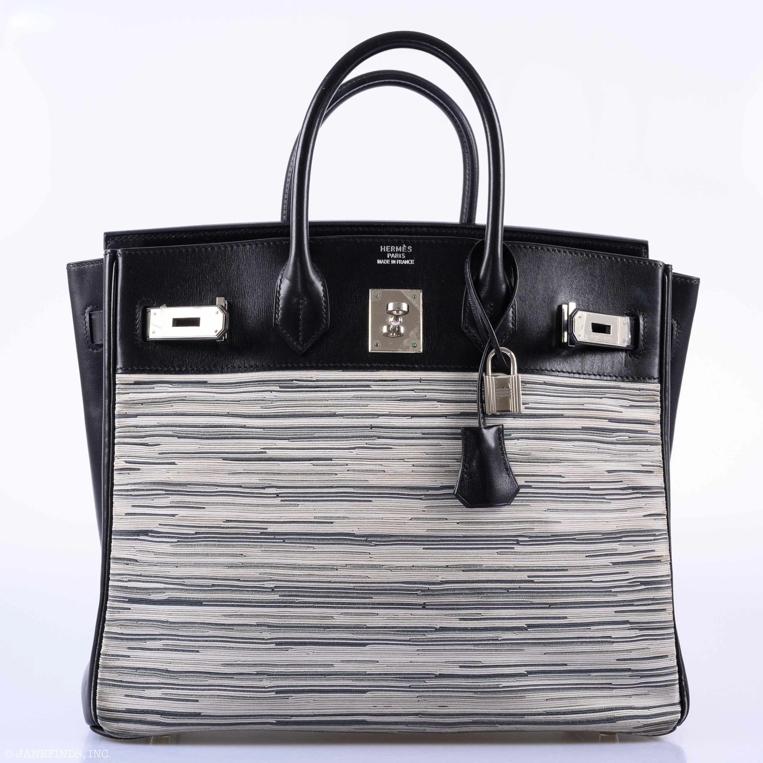 Hermès HAC Birkin 32 Gray Vibrato and Black Box Palladium Hardware