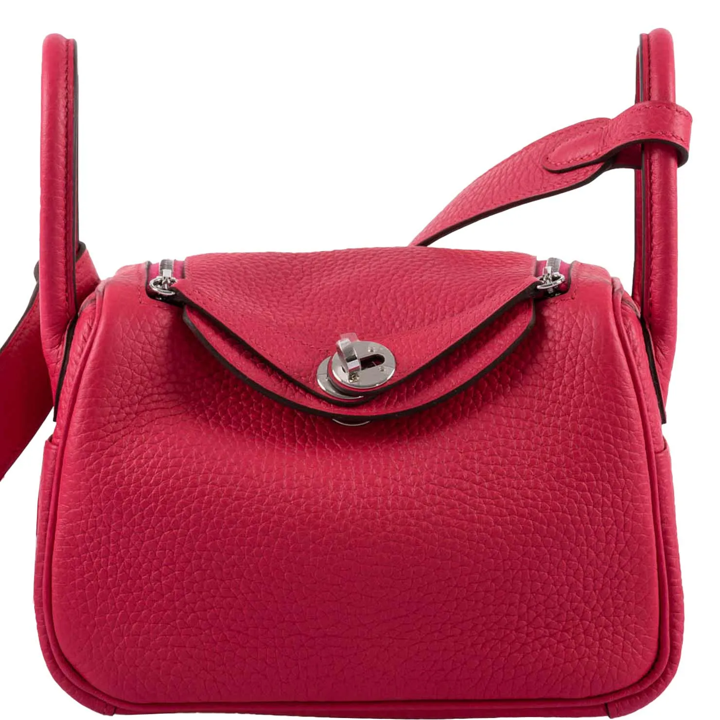 Hermès Mini Lindy 20 Rose Extreme Clemence Palladium Hardware
