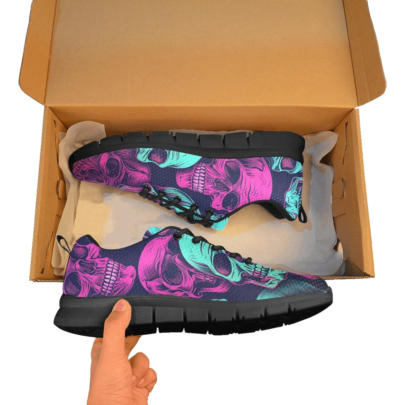 Neon Skulls Breathable Sneakers
