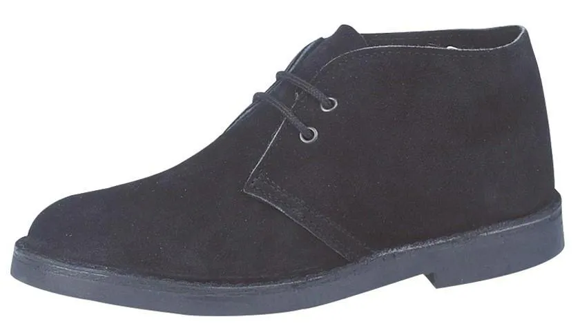 Roamers M467 Black 2 Eyelets Mens Suede Desert Boots