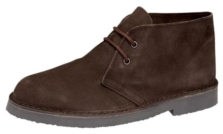 Roamers M467 Dark Brown 2 Eyelets Mens Suede Desert Boots
