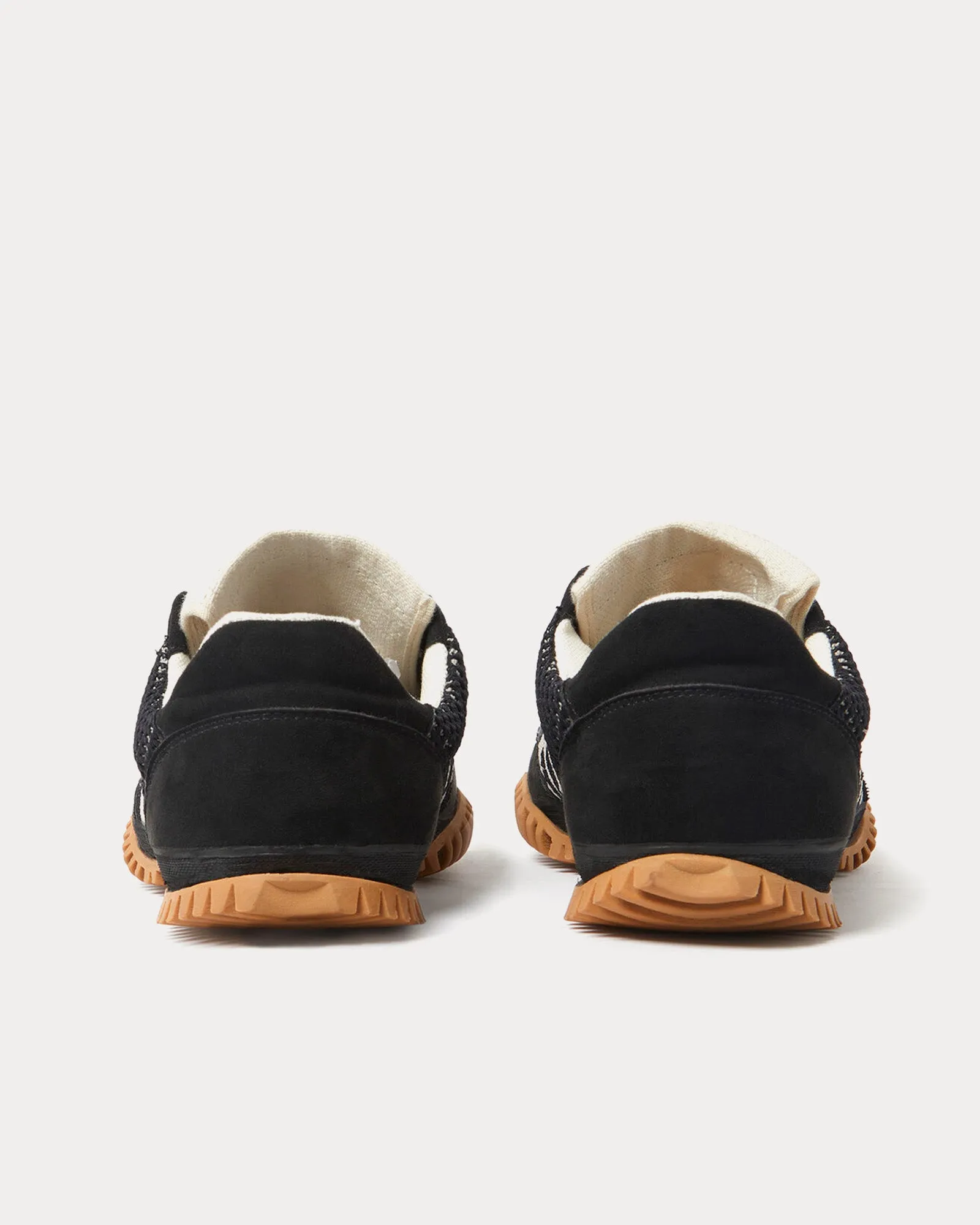 S-Wave Sport Mesh Panelled Midnight Black Low Top Sneakers