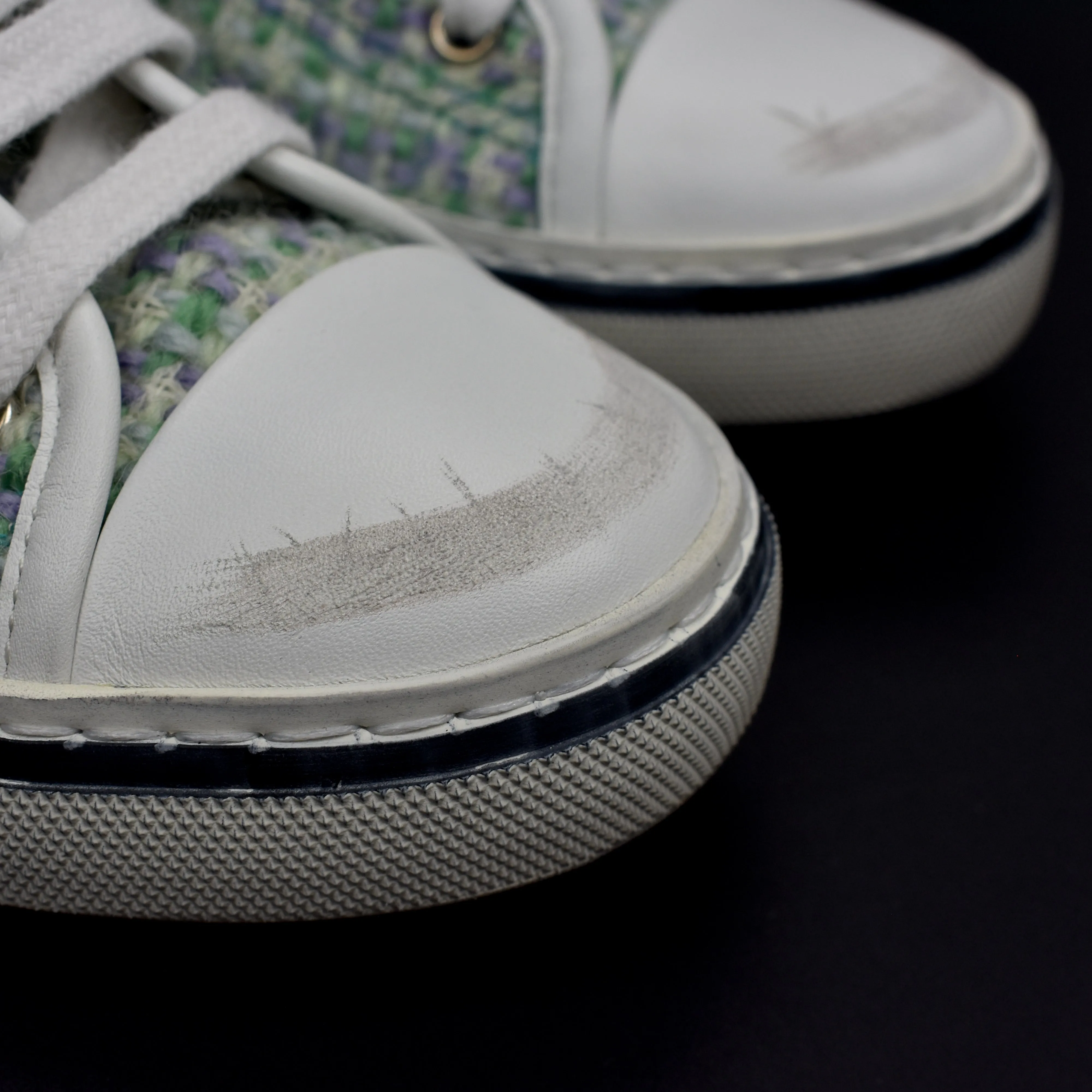 Saint Laurent - Blue Tweed Distressed Malibu Sneakers