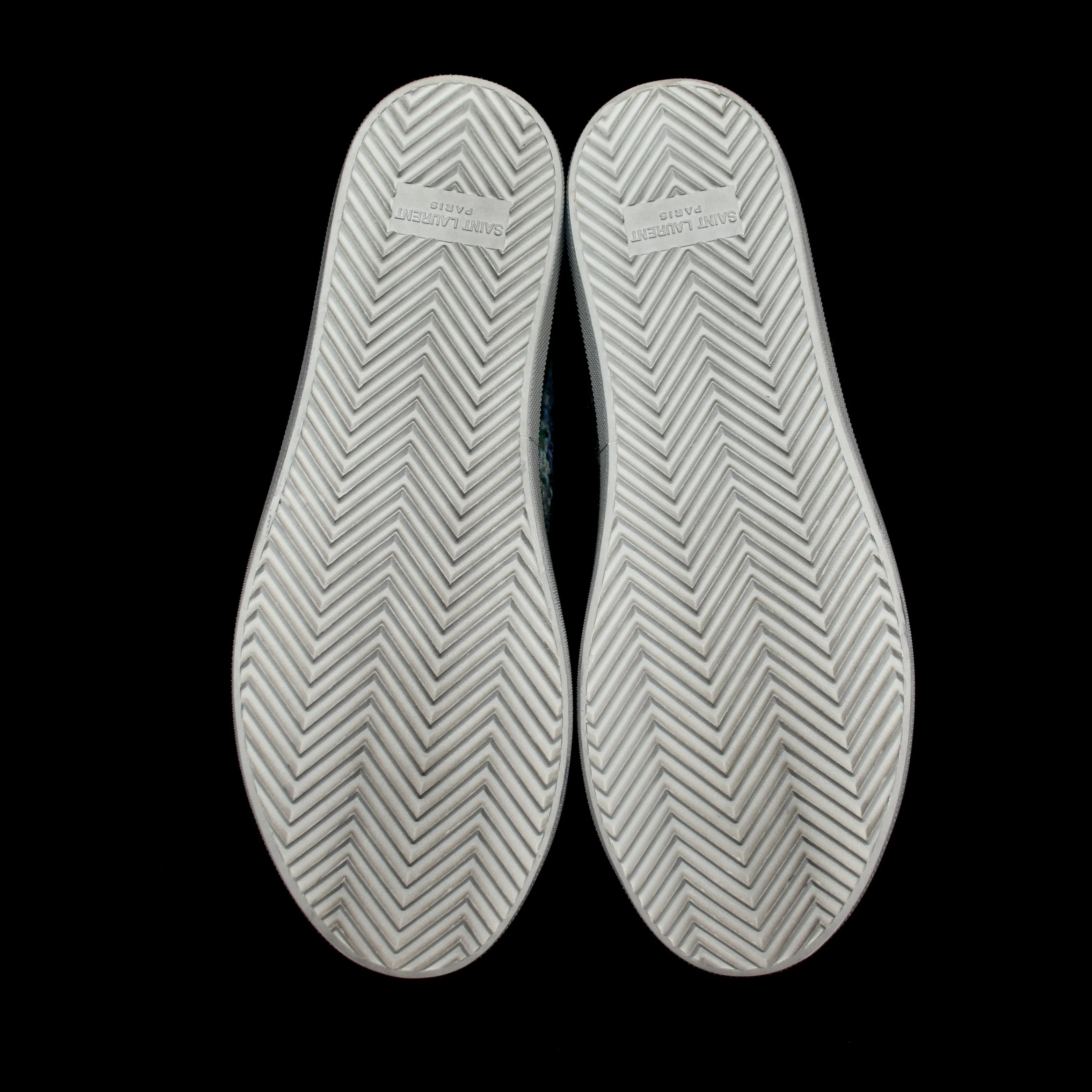 Saint Laurent - Blue Tweed Distressed Malibu Sneakers