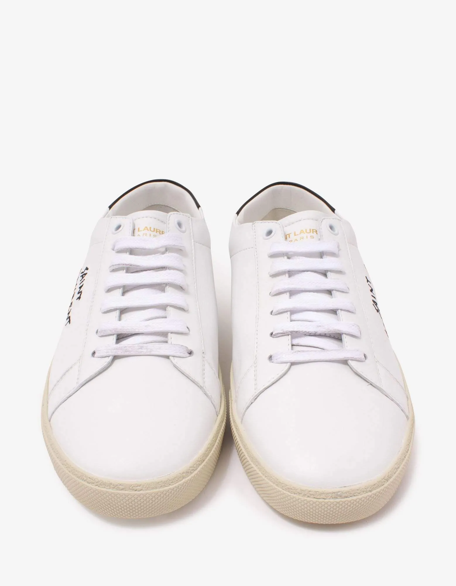 Saint Laurent Court Classic SL/06 White Embroidered Trainers