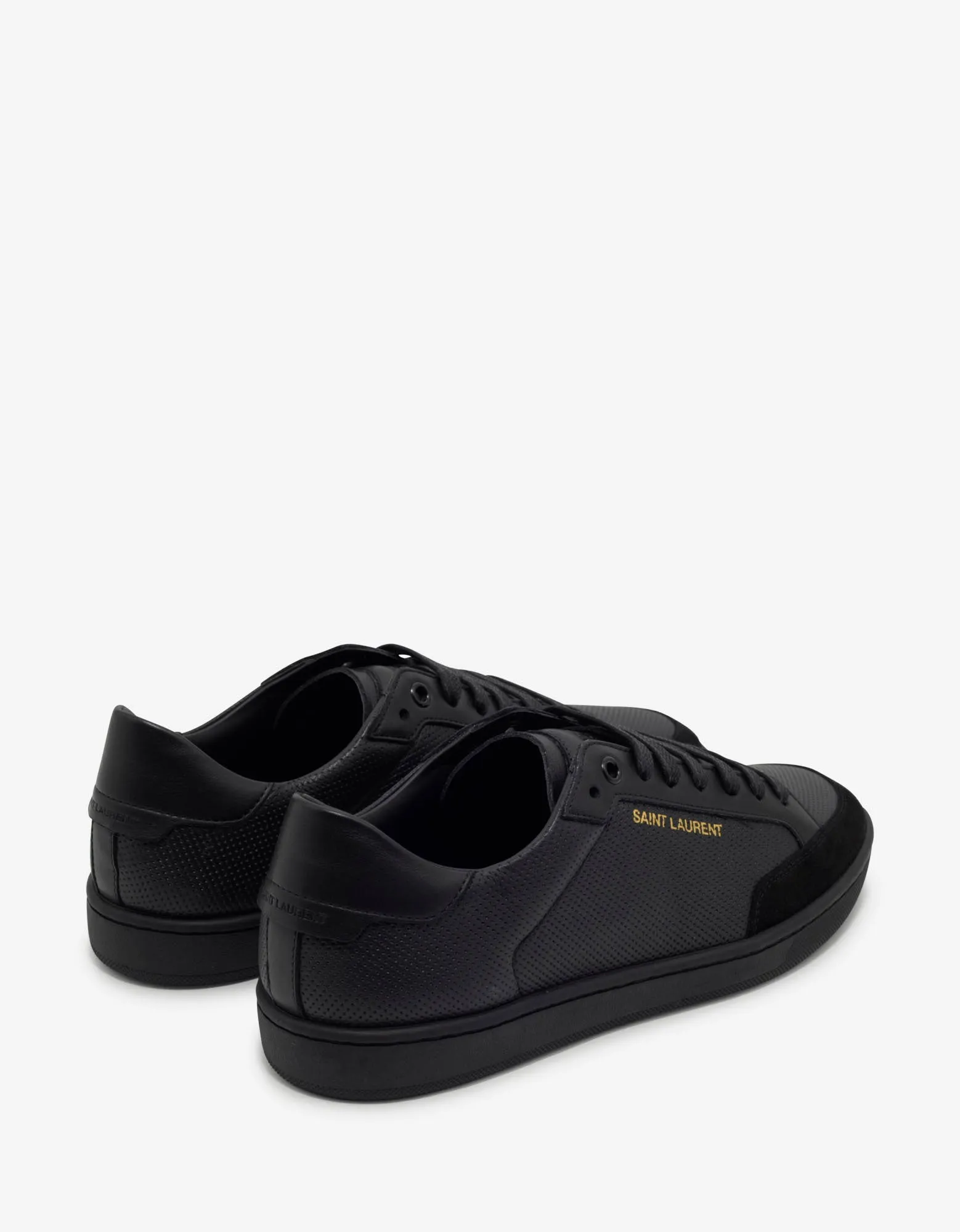 Saint Laurent Court Classic SL/10 Black Perforated Leather Trainers