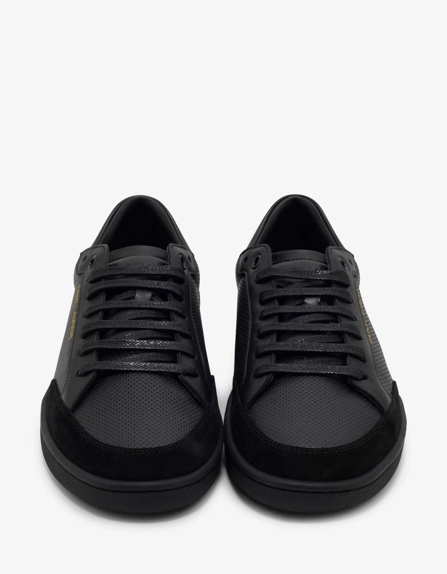 Saint Laurent Court Classic SL/10 Black Perforated Leather Trainers
