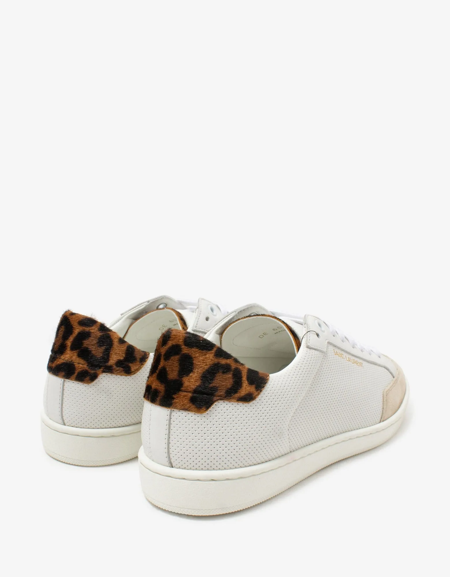 Saint Laurent Court Classic SL/10 White Perforated Leather Trainers