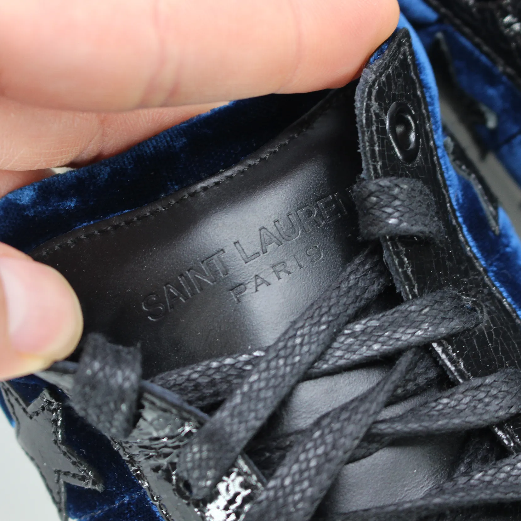Saint Laurent Velvet Court Sneakers