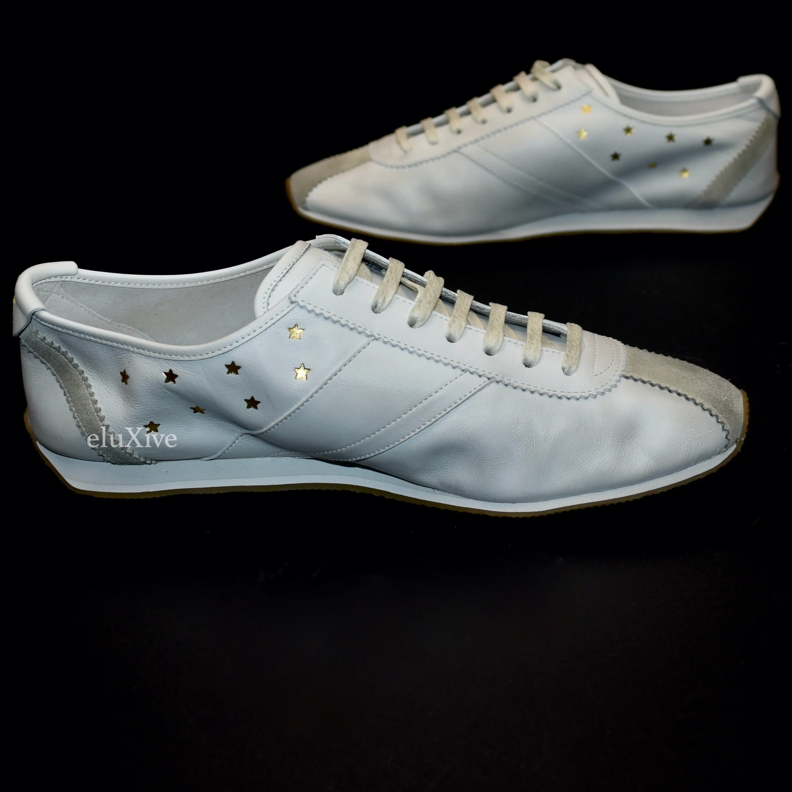 Saint Laurent - White Distressed Leather Jay Sneakers