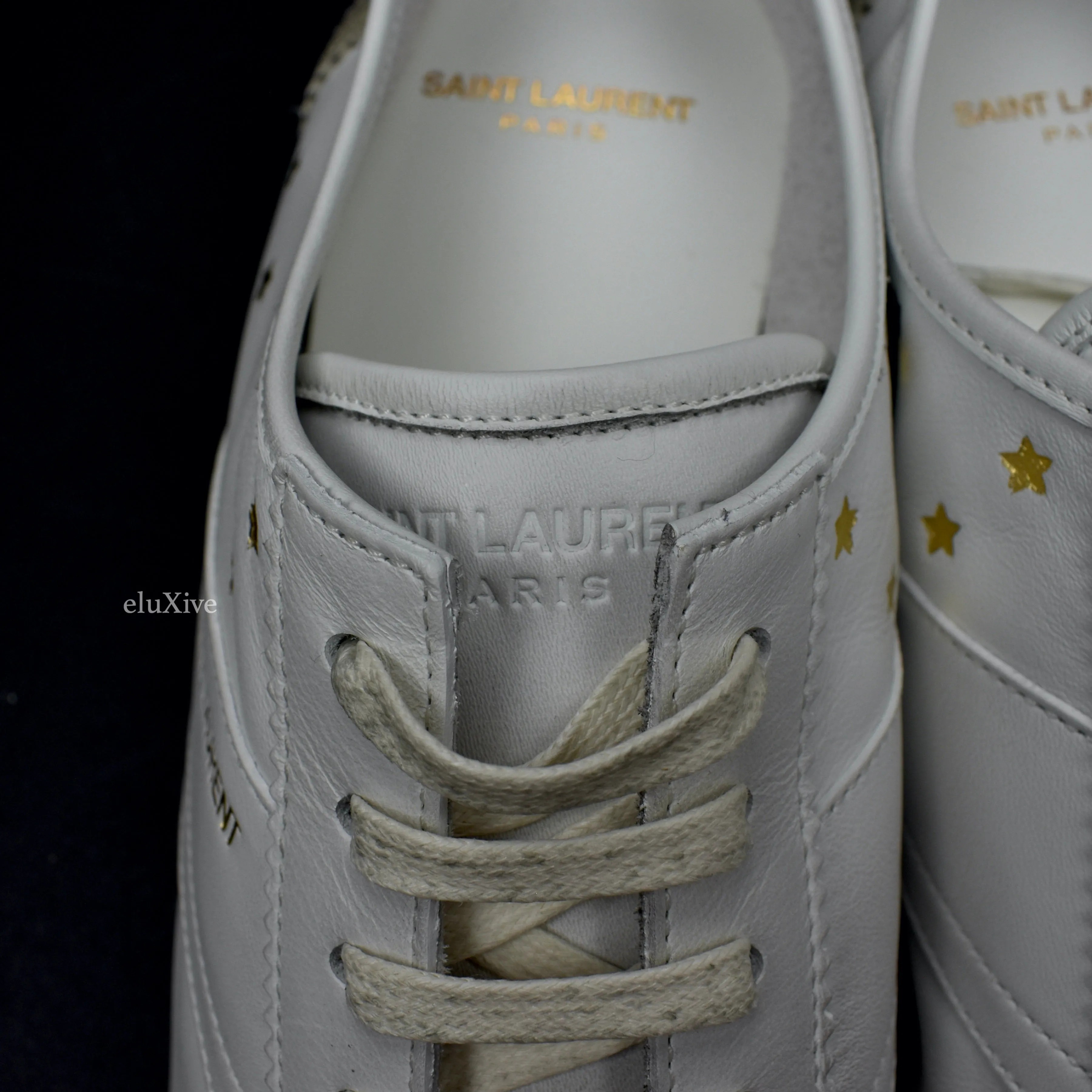 Saint Laurent - White Distressed Leather Jay Sneakers