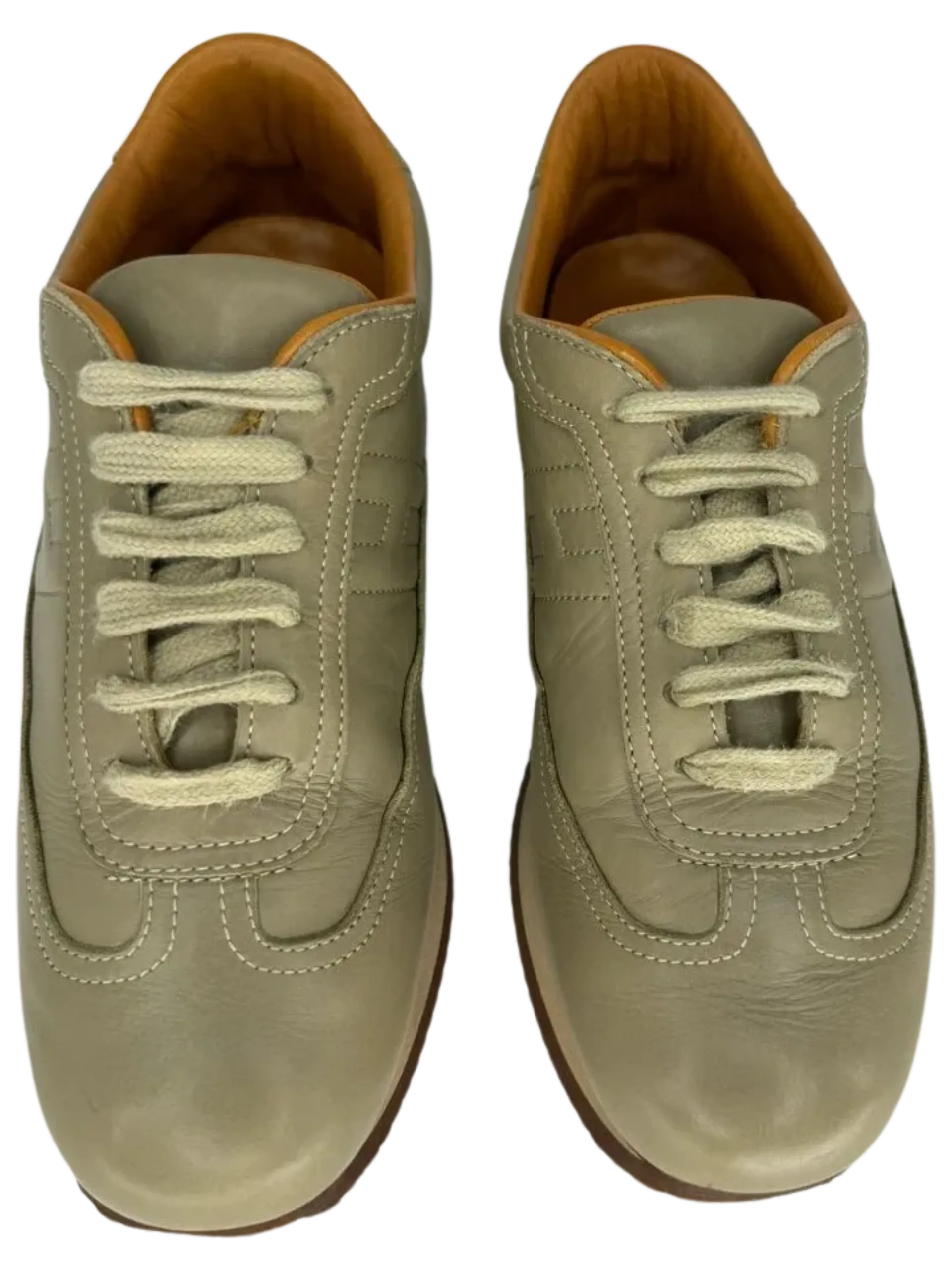 Tan Hermes "Quick" Sneakers