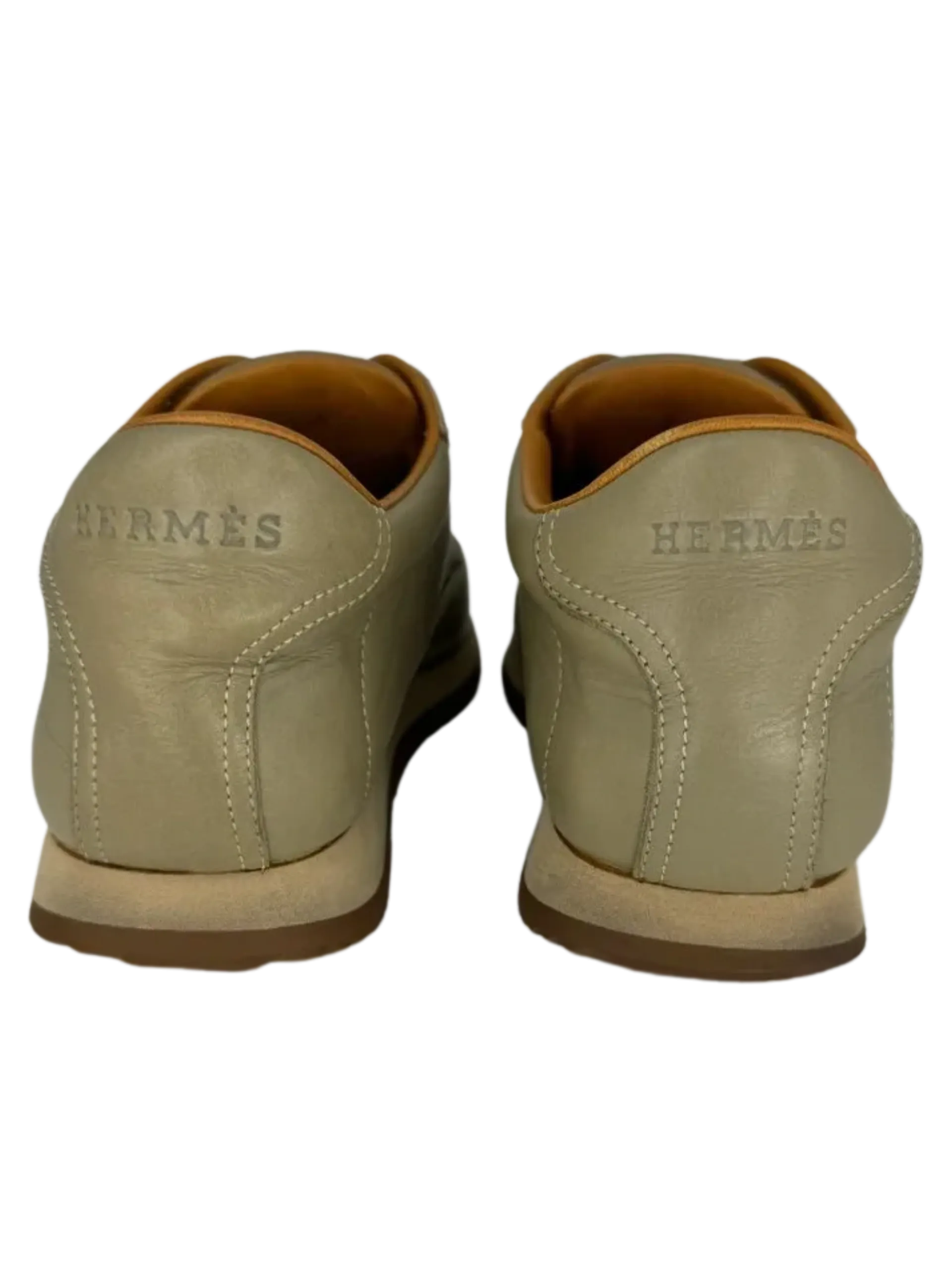 Tan Hermes "Quick" Sneakers