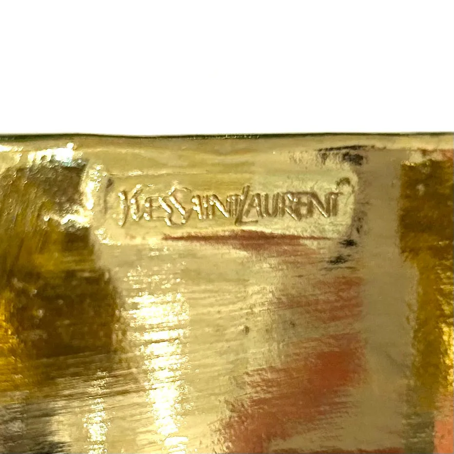 Vintage YSL Red Enamel & Gold Tone Icon Bracelet