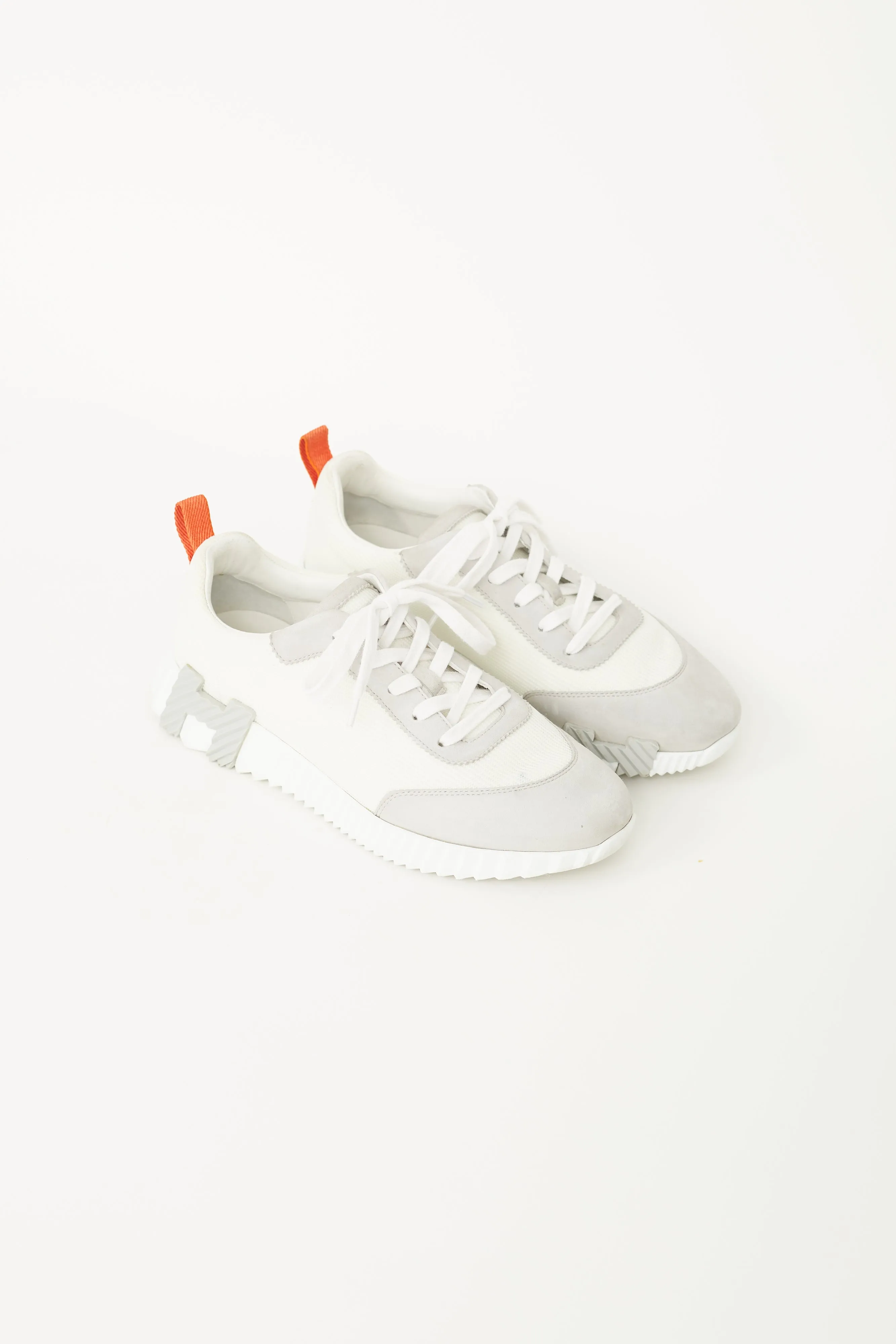 White, Grey & Orange Femme Bouncing Sneaker