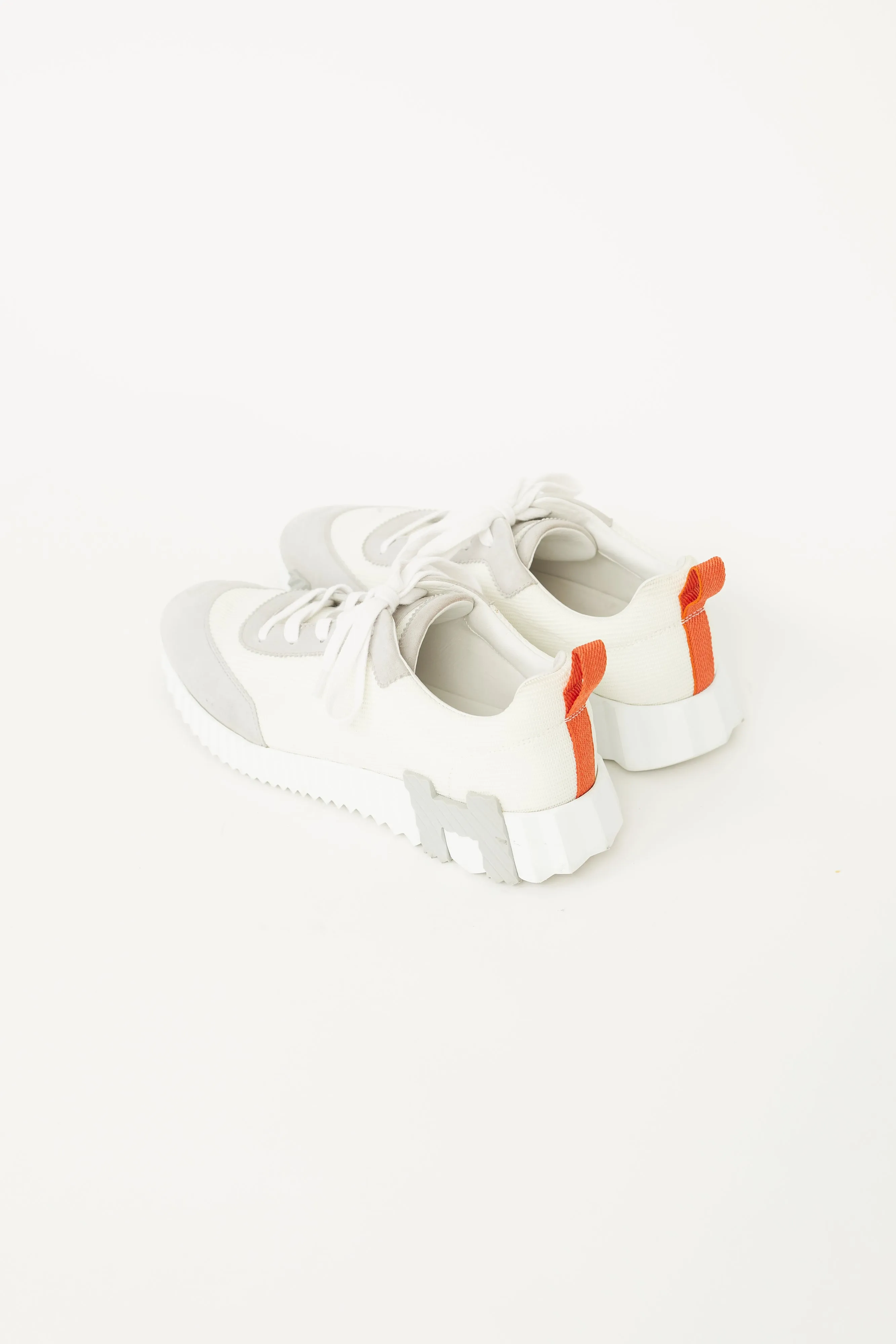 White, Grey & Orange Femme Bouncing Sneaker