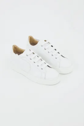 White Leather Velvet Veau Wing Sneaker