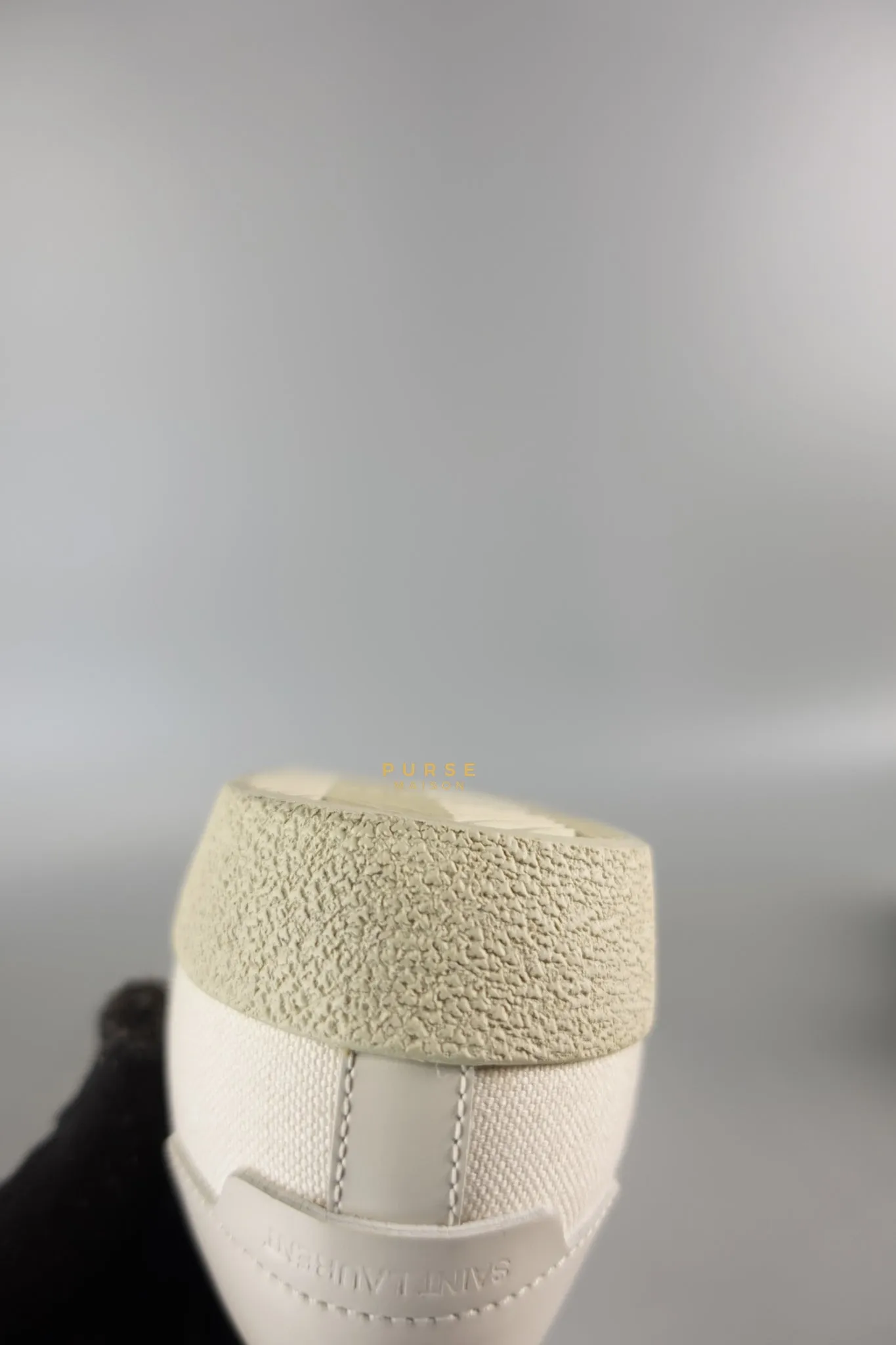 YSL Distressed Canvas Court Classic Ivory White Sneakers Size 39 (25cm)