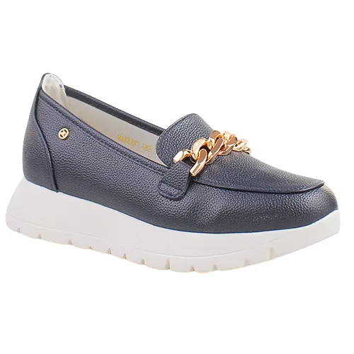 Zanni Ladies Platform Loafers - Makkari One - Navy