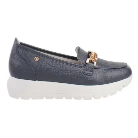 Zanni Ladies Platform Loafers - Makkari One - Navy